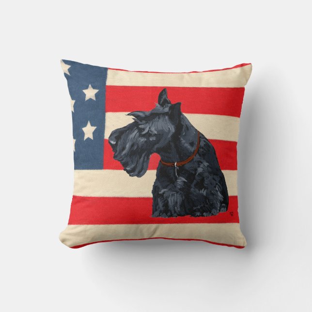 Oreiller patriotique Scottish Terrier (Recto)