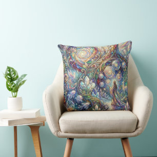 Oreiller Paysage de Rêves Lumineux et Enchanté – É