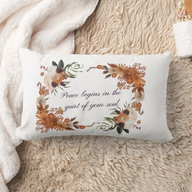 Oreiller Peace Begins avec J'aime Maman au dos (Couverture)