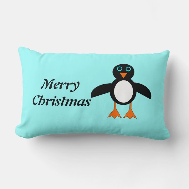 Oreiller personnalisable au pingouin mignon (Recto)