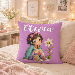 Oreiller personnalisé au nom de fille, cadeau mign