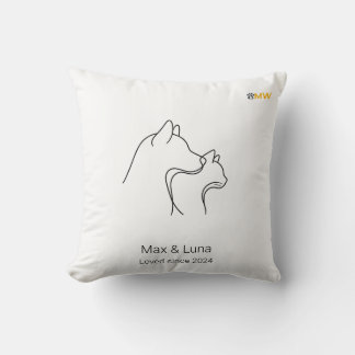 Oreiller personnalisé avec dessin au trait continu