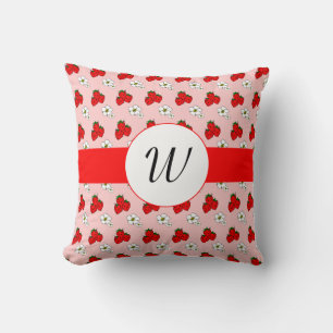Oreiller personnalisé avec initiales Fleurs et Fra