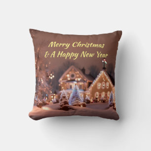 Oreiller Personnalisé Avec Scène De Noël Extérieur