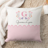Oreiller personnalisé avec un nom de bébé à fleurs (Couverture)