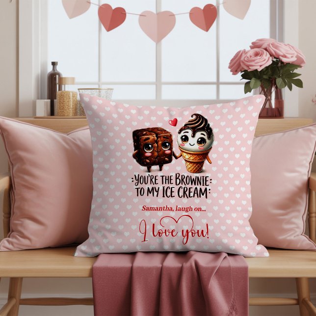 Oreiller personnalisé de la Saint-Valentin avec no (Personalized Cute Food Valentine Throw Pillow)