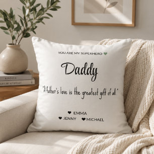Oreiller personnalisé de papa super-héros
