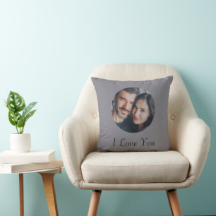 Oreiller personnalisé 'Je t'aime' avec votre photo