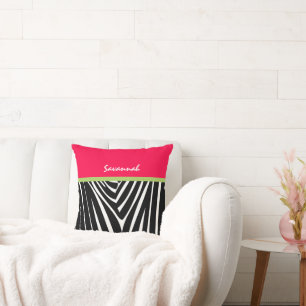Oreiller Personnalisé Melon Rose Chaud Style Zèbre