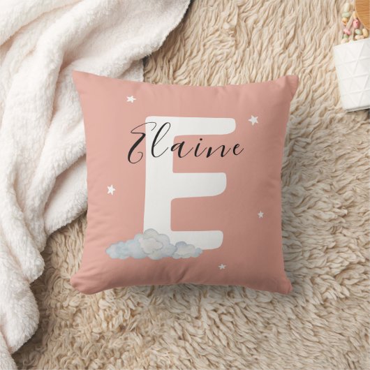 Oreiller personnalisé pour bébé avec nom en rose p (Couverture)