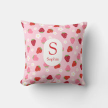 Oreiller personnalisé pour bébé fraise et margueri