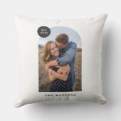 Oreiller photo personnalisé à cadre arqué moderne  (Verso)