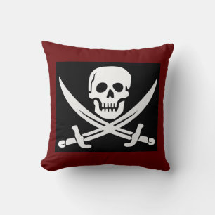 OREILLER PIRATE CRÂNE ET OS CROISÉS