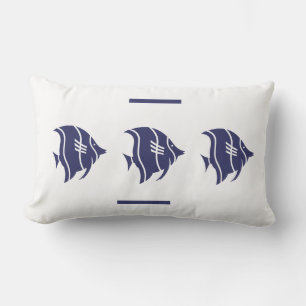 oreiller poisson marine sur fond blanc décoration