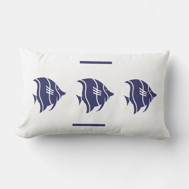oreiller poisson marine sur fond blanc décoration  (Recto)