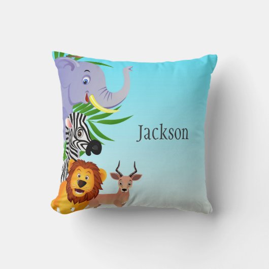Oreiller pour enfants Animaux de la Jungle (Recto)