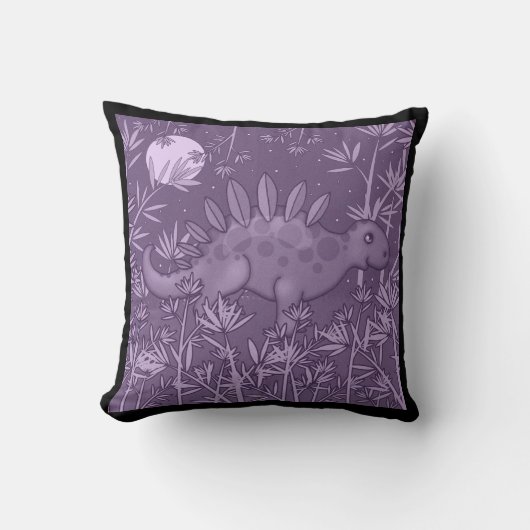 Oreiller pour enfants au dinosaure violet (Recto)