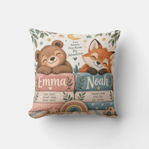 Oreiller pour enfants Emma Noah Woodland Bear Fox