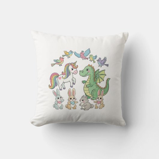 Oreiller pour enfants Licorne & Dragon Fantastique (Recto)
