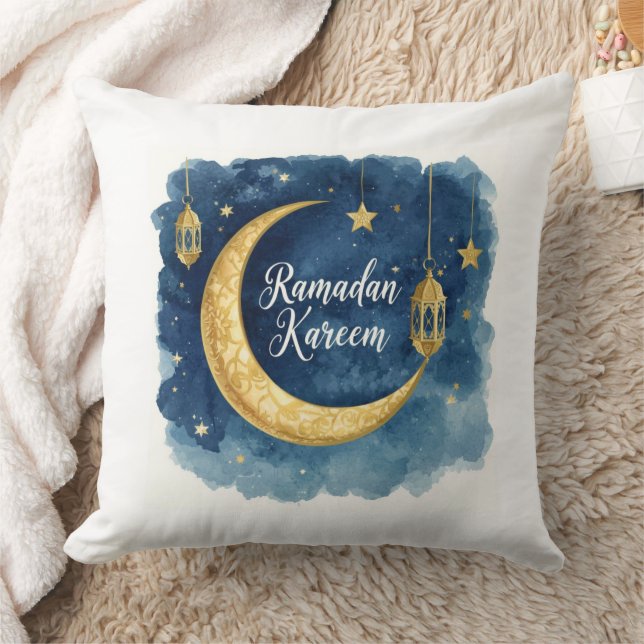 Oreiller Ramadan Kareem Lune Bleue (Couverture)