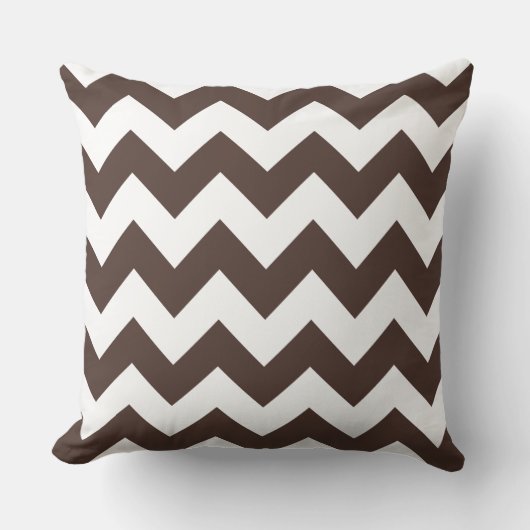 Oreiller rayé en zigzag marron (Recto)