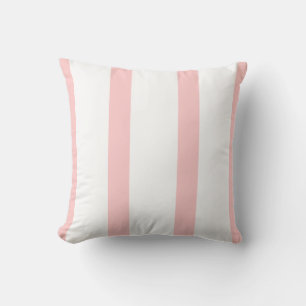 Oreiller rayé rose et blanc