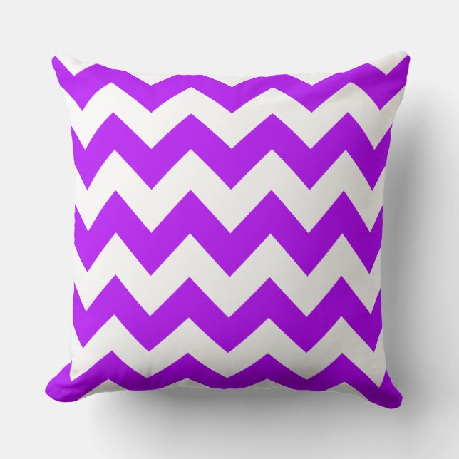 Oreiller rayé zig zag violet (Recto)