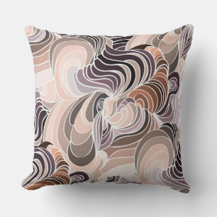 Oreiller réversible lavande/taupe multicolore