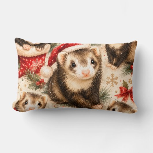 Oreiller Rêves de Furet de Fêtes Cozy (Recto)