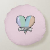 Oreiller rond Pink Figaro - coussin rond (Dos)