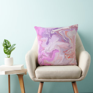 Oreiller rose Abstrait en marbre - liquide moderne