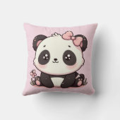Oreiller rose bébé panda adorable (Verso)