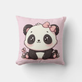 Oreiller rose bébé panda adorable (Recto)