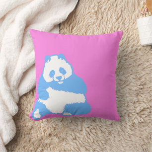 Oreiller rose Pop Blue Panda