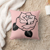 Oreiller rose rose moderne stylisé (Couverture)