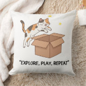 Oreiller sautant en forme de chat mignon – Explore (Couverture)