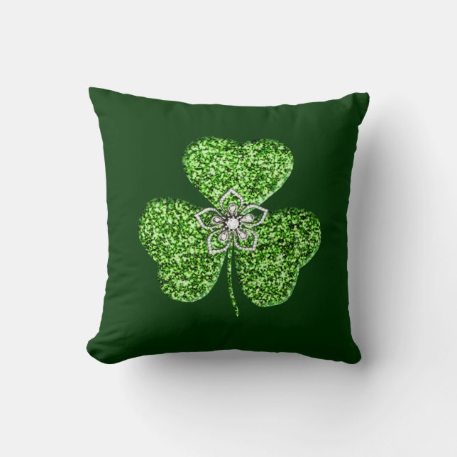 Oreiller Shamrock parties scintillant Et Jauge De  (Recto)