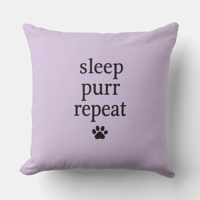 Oreiller Sleep Purr Repeat – Décoration de chat co (Recto)