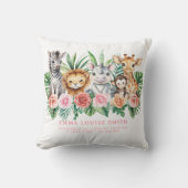 Oreiller Statistiques de Naissance Bébé Fille Anim (Recto)