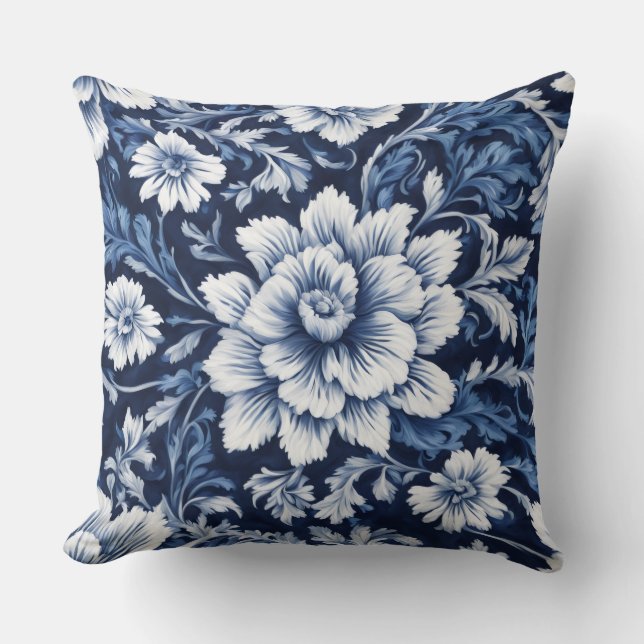 oreiller symphonie floraison de cobalt (Recto)