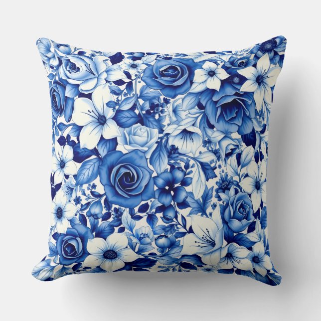 oreiller symphonie rose bleue (Recto)