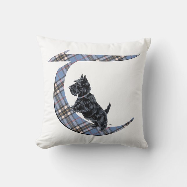 Oreiller T monogramme Scottish Terrier (Recto)