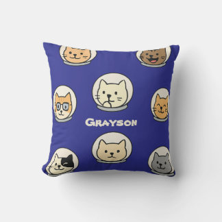 Oreiller Tête de Chat Galaxie Avec Nom Pour Amateu