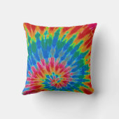 Oreiller Tie Dye Rouge et Bleu (Verso)