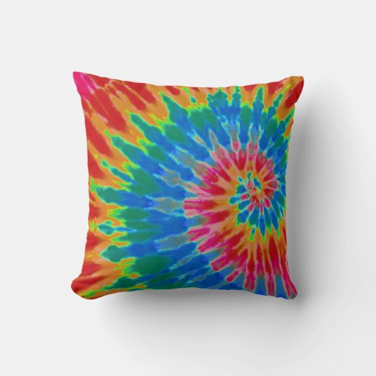Oreiller Tie Dye Rouge et Bleu (Recto)
