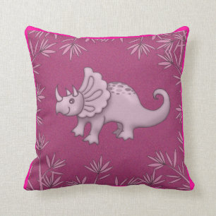 Oreiller Triceratops Rose Mignon Pour Enfants