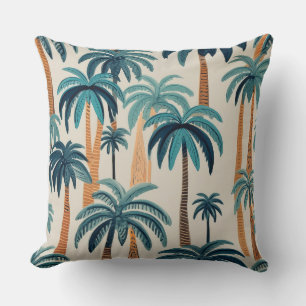 Oreiller tropical à motif de palmier
