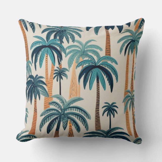 Oreiller tropical à motif de palmier (Recto)