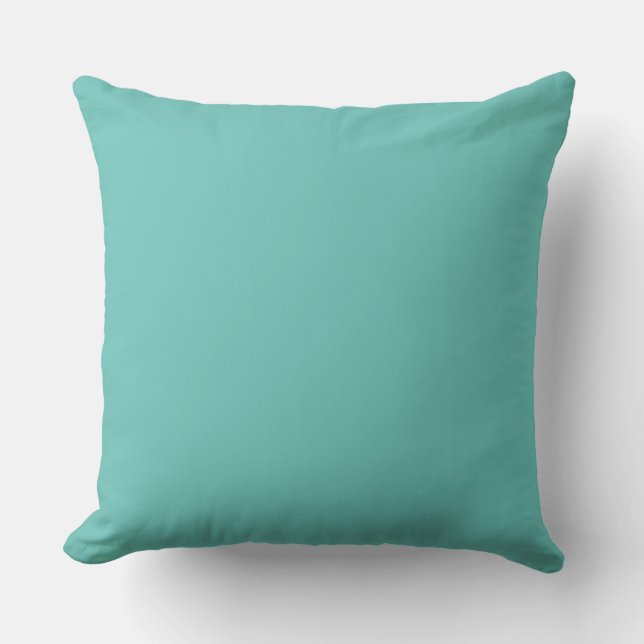 Oreiller turquoise couleur unie bleu sarcelle vert (Recto)