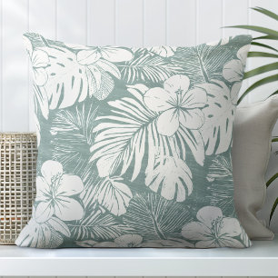 Oreiller turquoise vert tropical